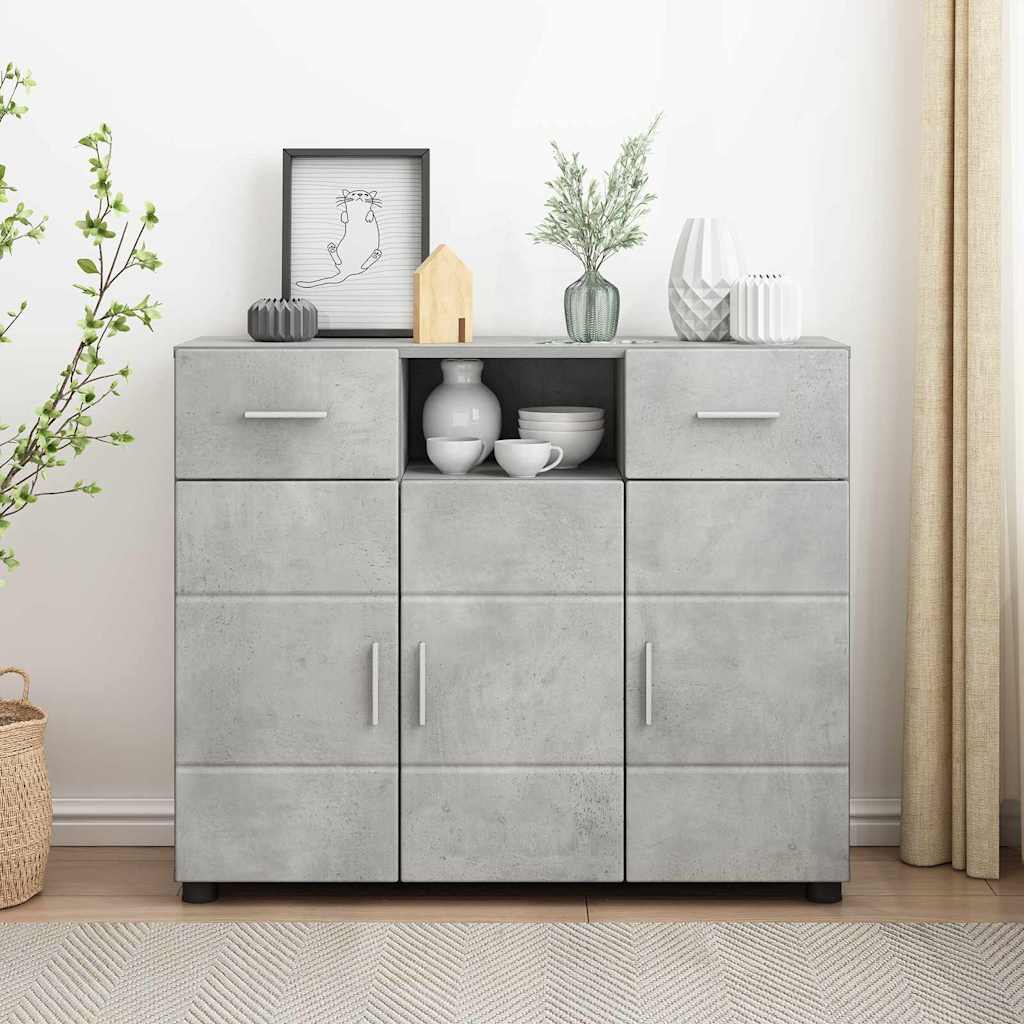 Sideboard Concrete grey 88.5 x 30.5 x 73 cm Engineered wood